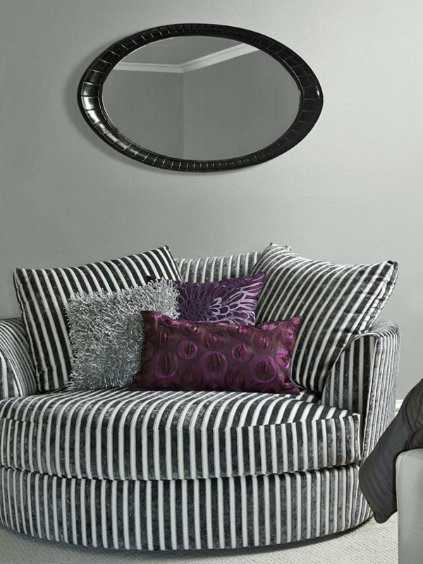 nápady na barvy obývacího pokoje černá fialová šeřík