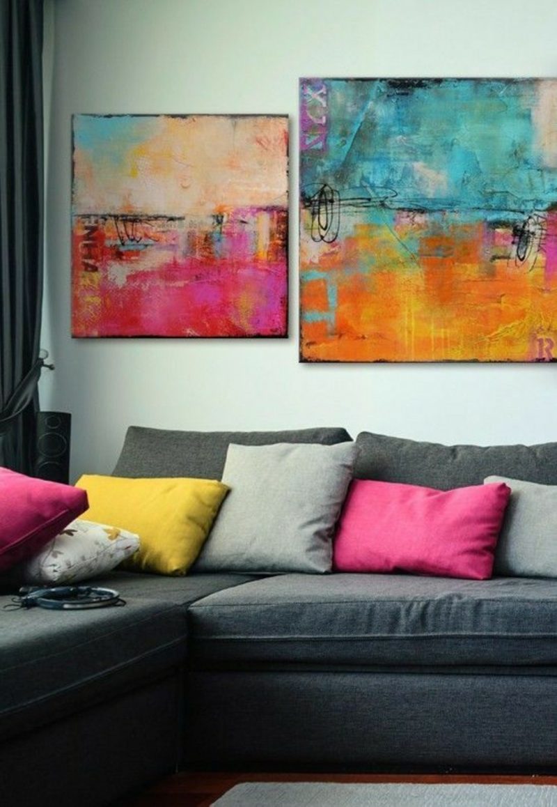 Zbarvení obývacího pokoje Hingusker obrázky abstraktní