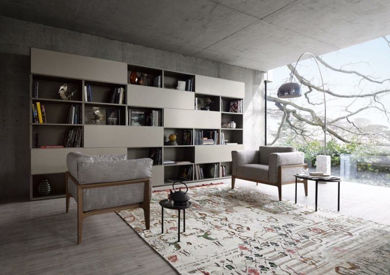 Obývací pokoje vytvářejí moderní design, betonový vzhled, industriální styl