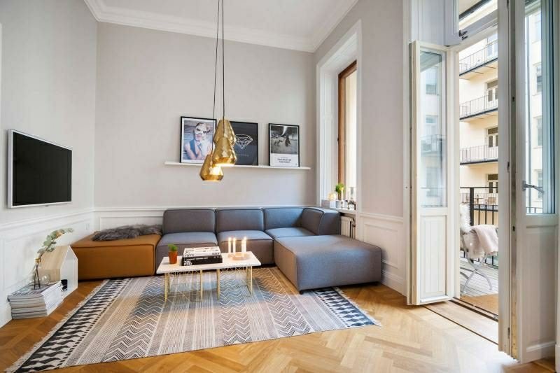 Obývací pokoje vytvářejí skandinávský styl