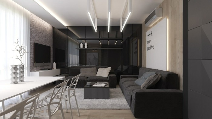černá barva pro výzdobu obývacího pokoje