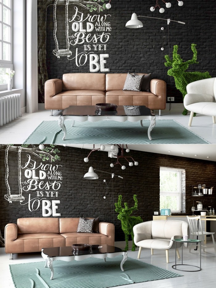 nápady pro design stěn v obývacím pokoji