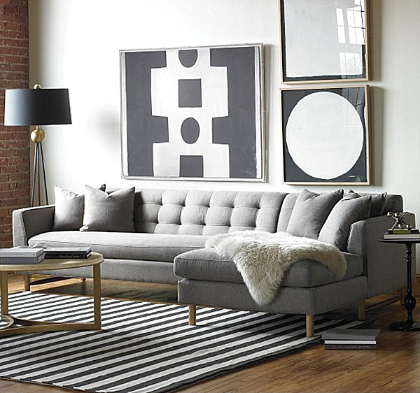Fantastiske fargenyanser hus sofa grå teppe